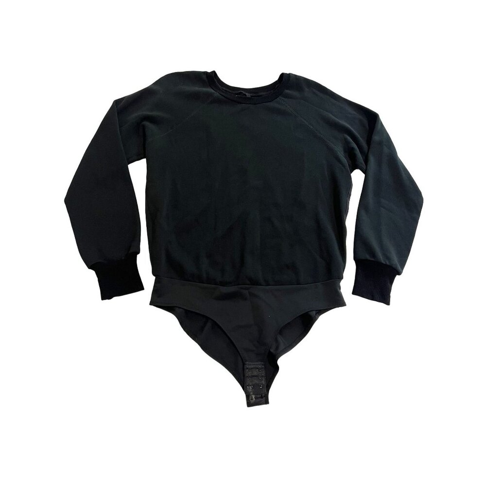 Ben Taverniti Unravel Project Sweatshirt Bodysuit in Black